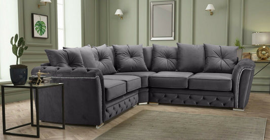 5 Seater Plush Fabric Corner Sofa