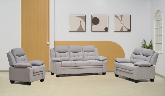 Stationary Suede Light Grey Fabric Sofa