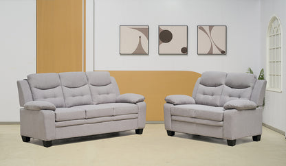 Stationary Suede Light Grey Fabric Sofa