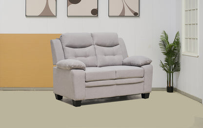 Stationary Suede Light Grey Fabric Sofa