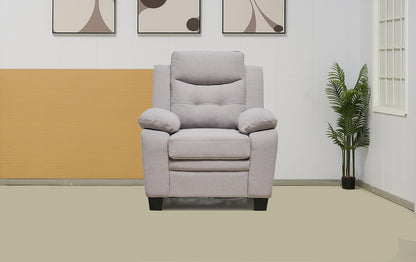 Stationary Suede Light Grey Fabric Sofa