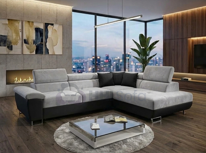 Anton Black & Grey Fabric Sofa Bed