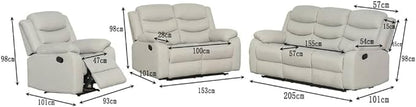 Sorrento Grey Recliner Sofa Set