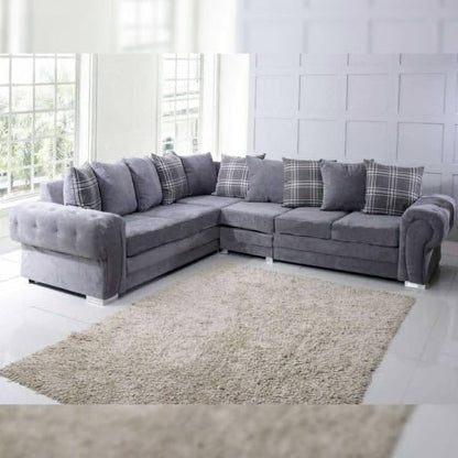 Suede Fabric Corner Sofa