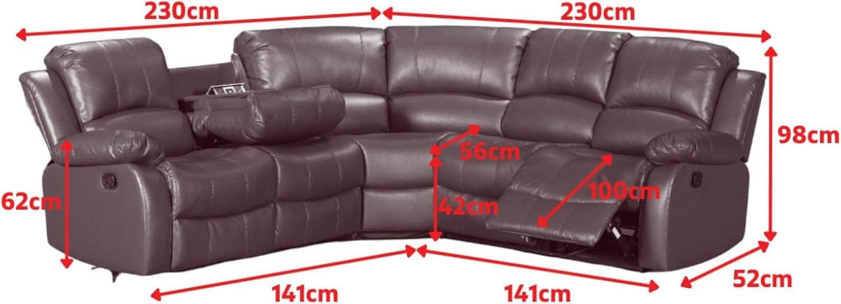 Rio Recliner Black and Grey Jumbo Cord Sofas