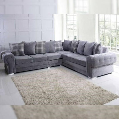 Suede Fabric Corner Sofa