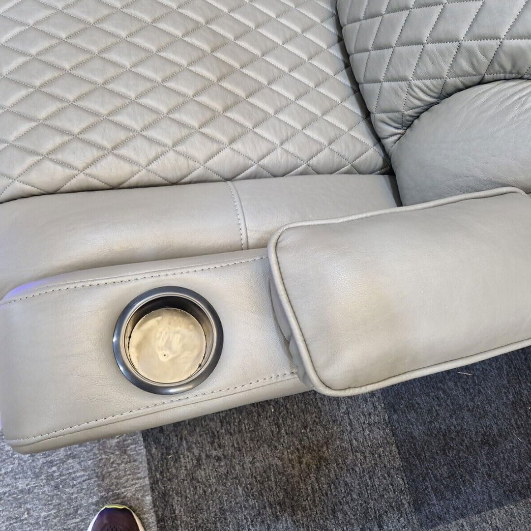 Grey Electric Recliner Leather Sofa Set