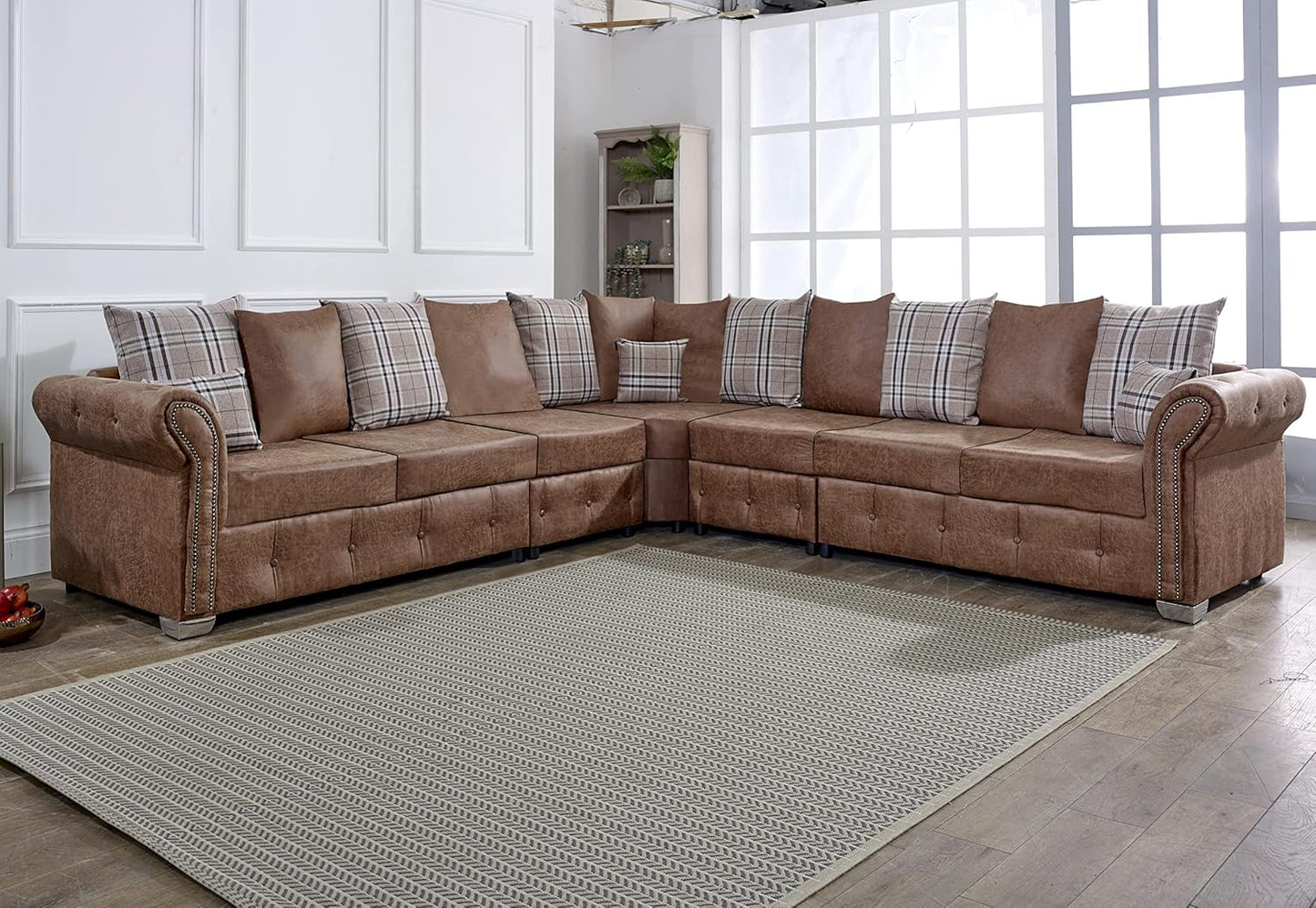Oakland Scatter Back Faux Leather Corner Sofas