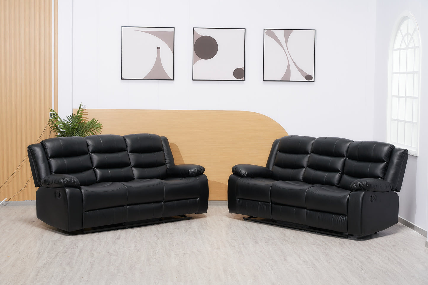 Roma Recliner Bonded Leather Sofa Set