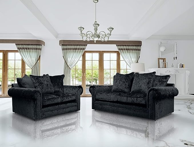 Luxury Crushed Velvet Sofa Set