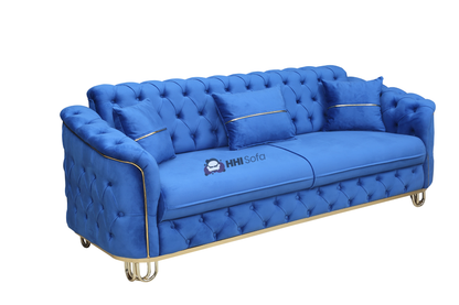 Turkish Chesterfield Plush Velvet Fabric 3+2 Seater Sofa