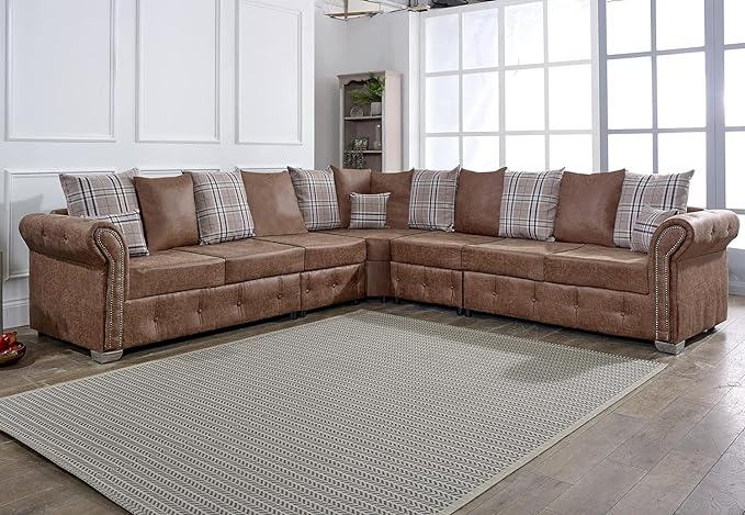 Oakland Scatter Back Faux Leather Corner Sofas