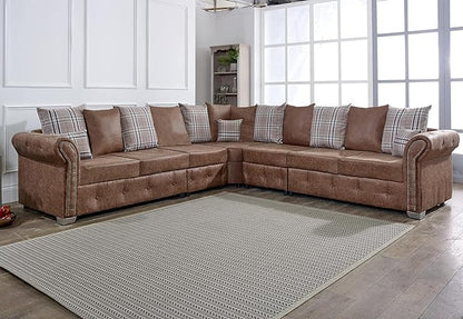 Oakland Scatter Back Faux Leather Corner Sofas