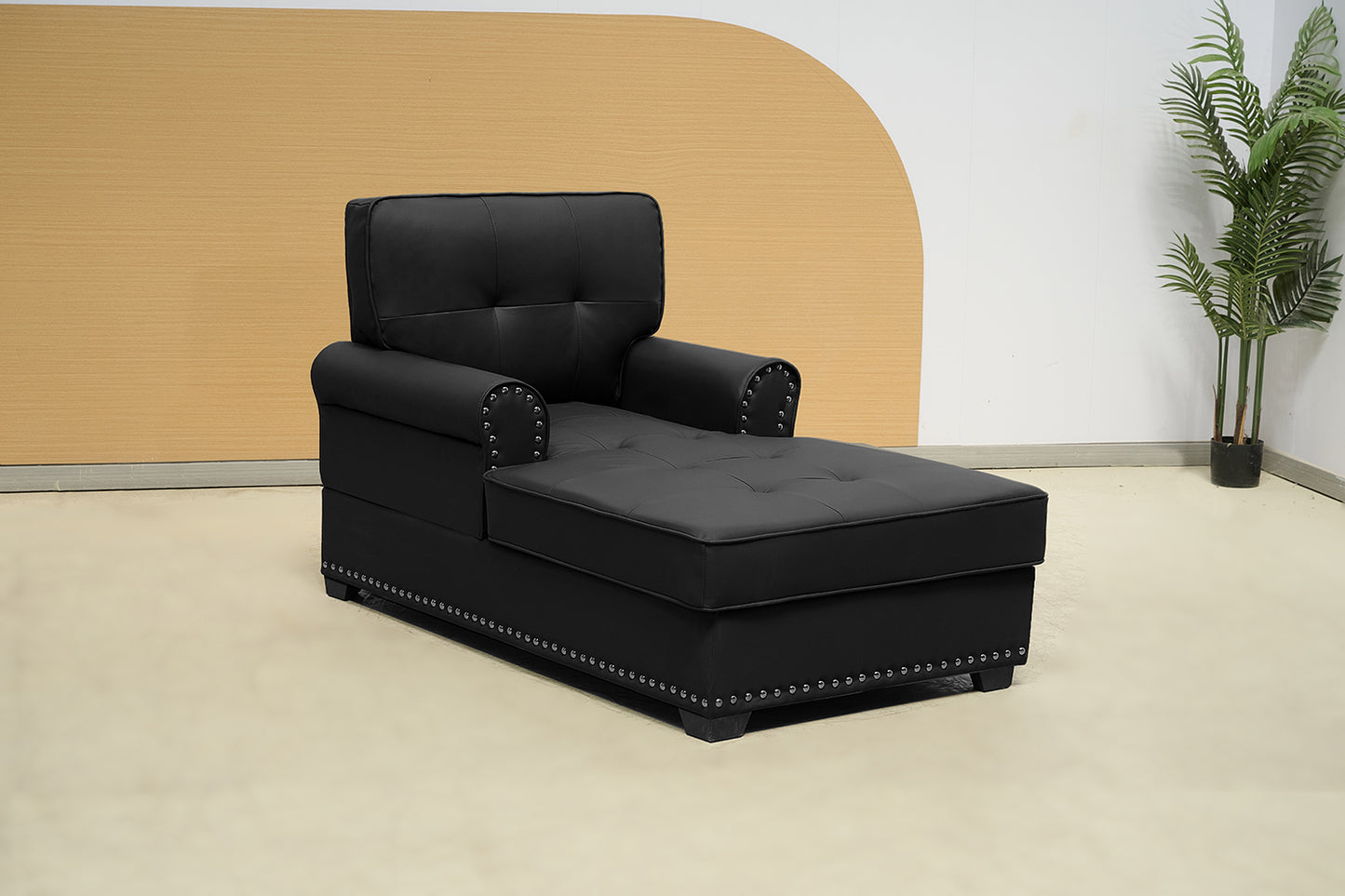 Air Leather Chaise Lounge Sofa Bed