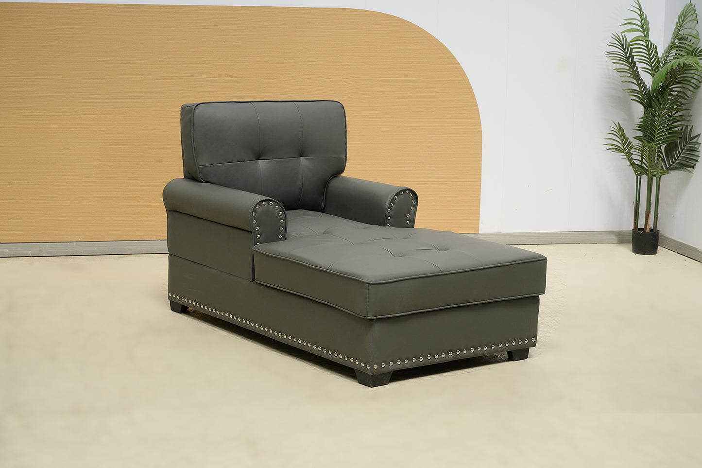 Air Leather Chaise Lounge Sofa Bed