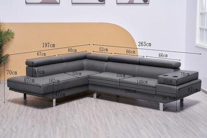 Classic Bonded Leather Corner Sofa