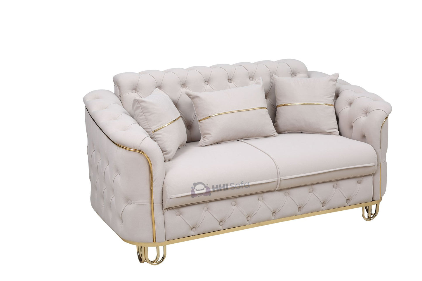 Turkish Chesterfield Plush Velvet Fabric 3+2 Seater Sofa