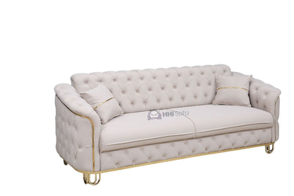 Turkish Chesterfield Plush Velvet Fabric 3+2 Seater Sofa