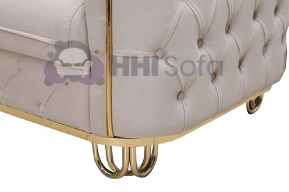 Turkish Chesterfield Plush Velvet Fabric 3+2 Seater Sofa