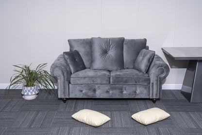 Grey Plush Sofa Set 3+2+1 Seater