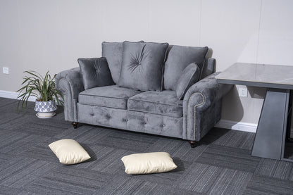 Grey Plush Sofa Set 3+2+1 Seater