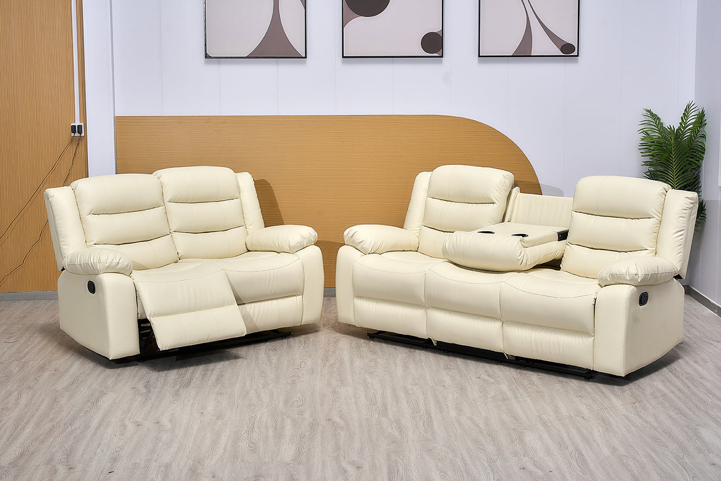 Recliner Bonded Leather Sofa Set