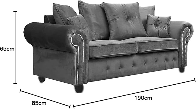 Grey Plush Sofa Set 3+2+1 Seater