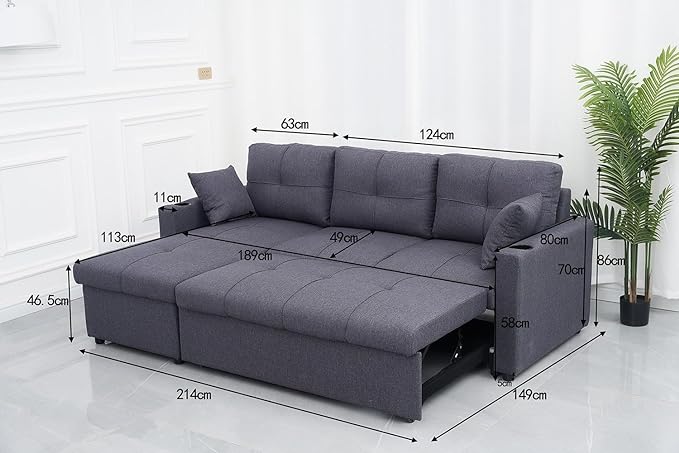 Luxury Fabric Corner Sofa Bed On Sale