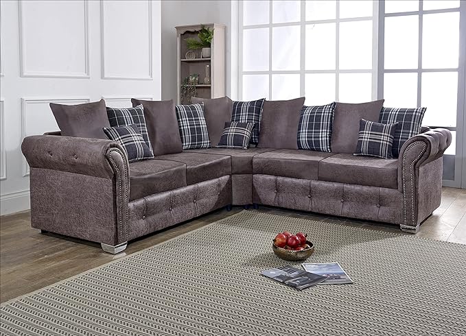 Oakland Scatter Back Faux Leather Corner Sofas