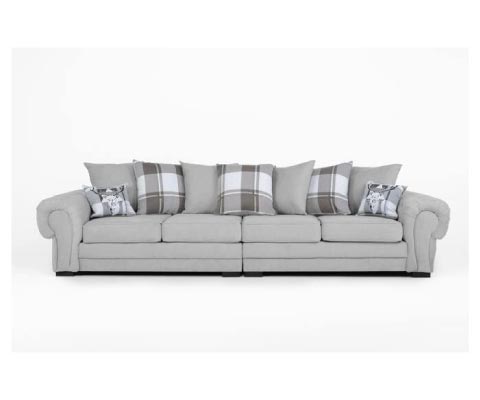 Grey Verona 4 Seater Suede Fabric Couch
