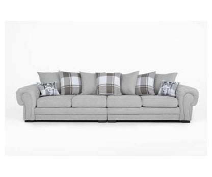 Grey Verona 4 Seater Suede Fabric Couch