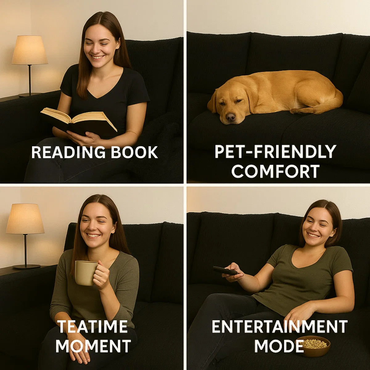 Luxury Jumbo Cord Scatter Back U Shape Sofa