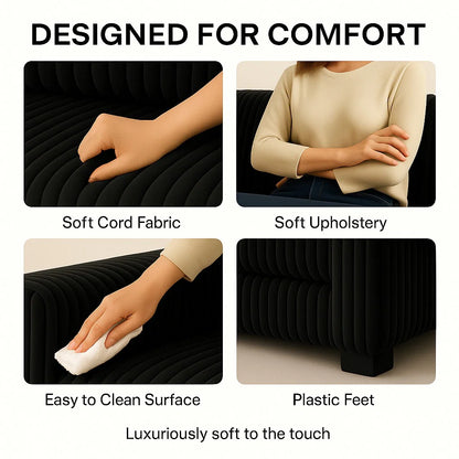 Luxury Jumbo Cord Scatter Back U Shape Sofa