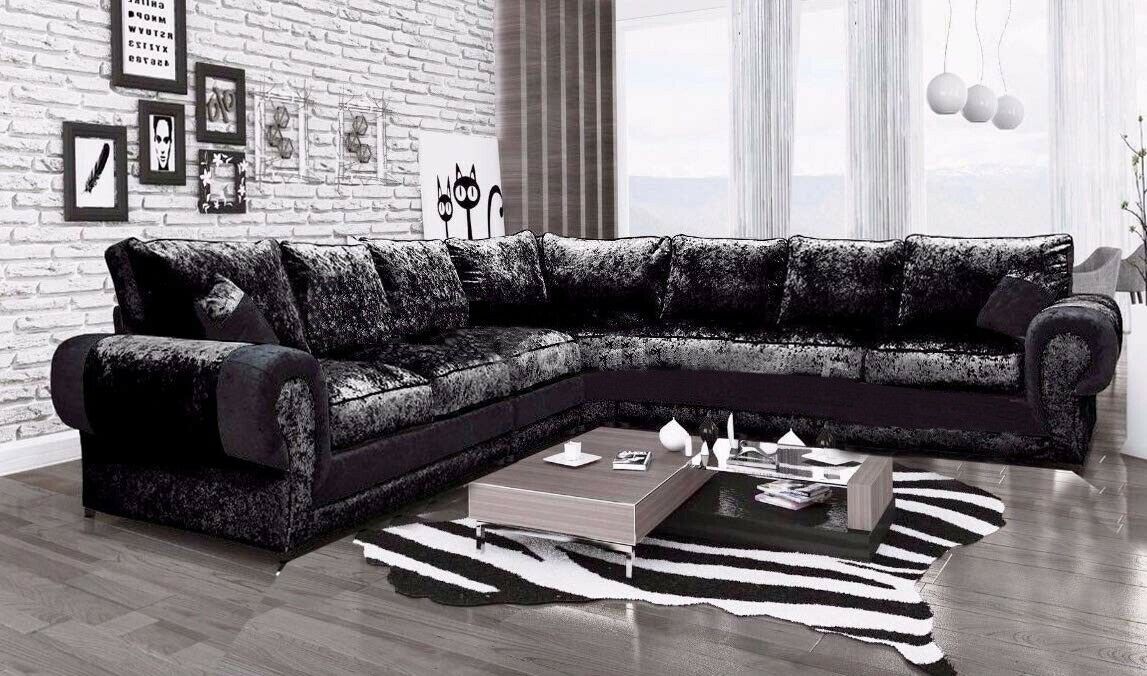 Crushed Velvet Corner Sofas