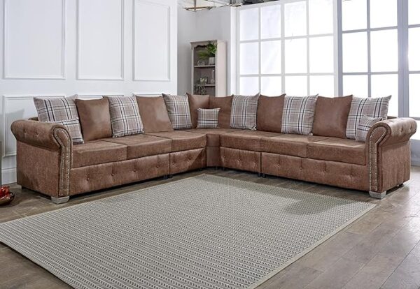 Oakland Scatter Back Faux Leather Corner Sofas
