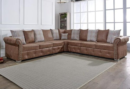 Oakland Scatter Back Faux Leather Corner Sofas