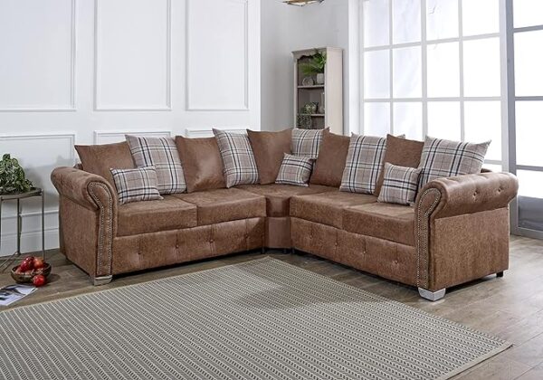Oakland Scatter Back Faux Leather Corner Sofas