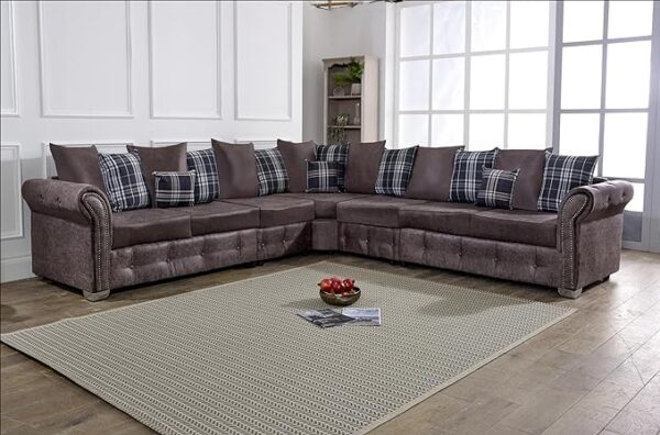 Oakland Scatter Back Faux Leather Corner Sofas