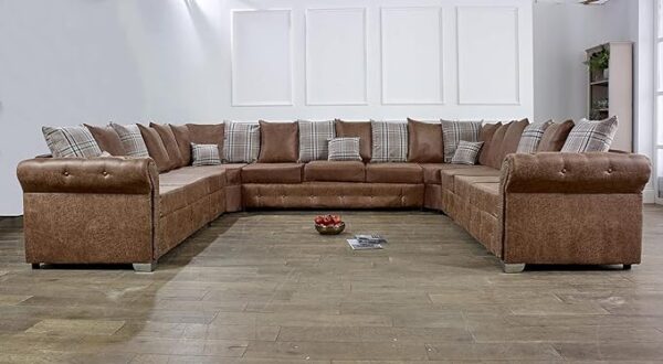 Oakland Scatter Back Faux Leather Corner Sofas