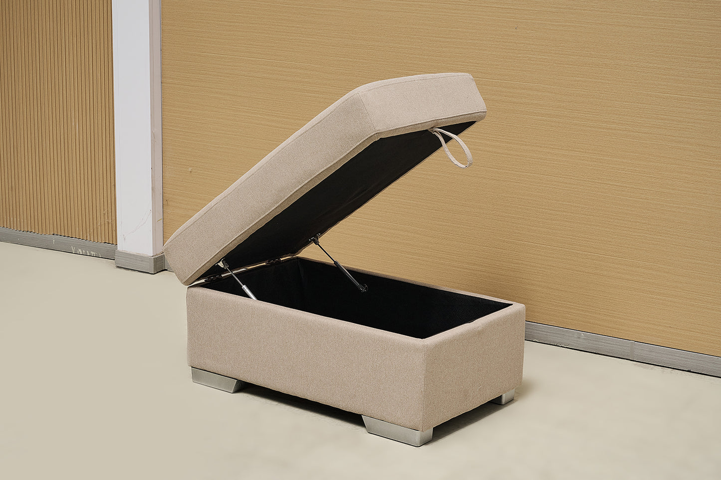 Cream Manual Recliner Leather Sofa Set