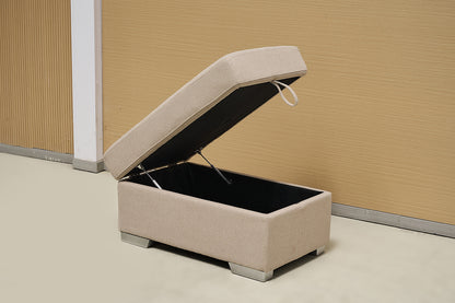 Cream Manual Recliner Leather Sofa Set