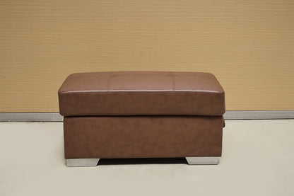 Brown Manual Recliner Leather Sofa Set