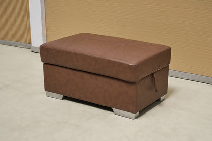 Brown Manual Recliner Leather Sofa Set