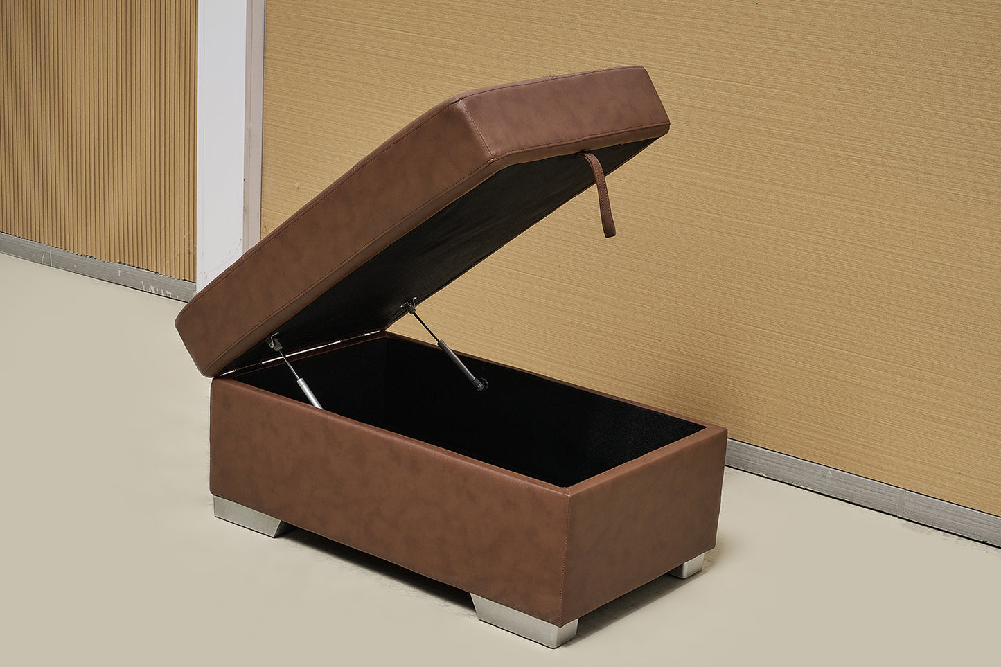 Brown Manual Recliner Leather Sofa Set