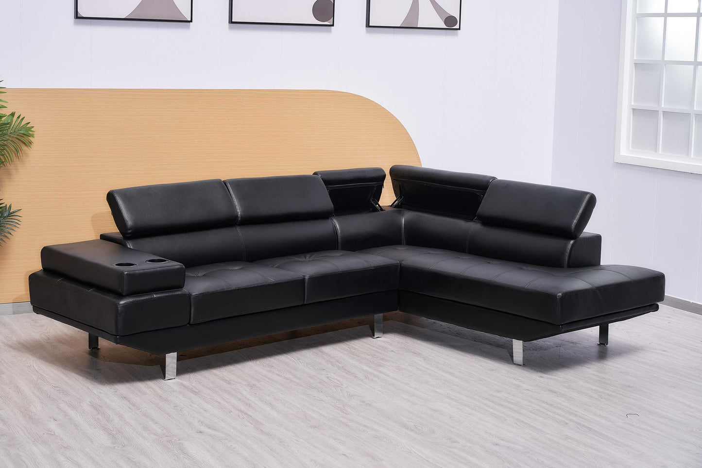 Classic Bonded Leather Corner Sofa