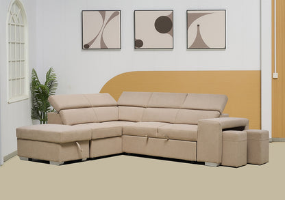Multi-functional Fabric Corner Sofa Bed