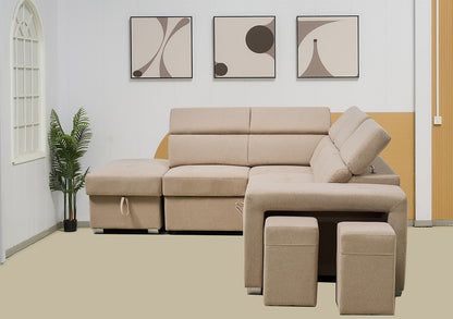 Multi-functional Fabric Corner Sofa Bed