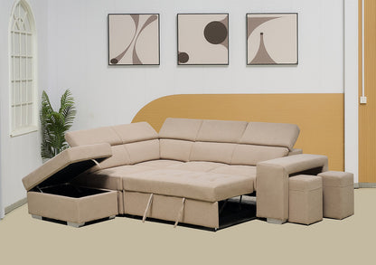 Multi-functional Fabric Corner Sofa Bed