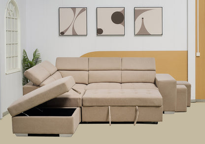 Multi-functional Fabric Corner Sofa Bed