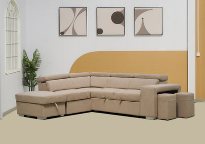 Multi-functional Fabric Corner Sofa Bed